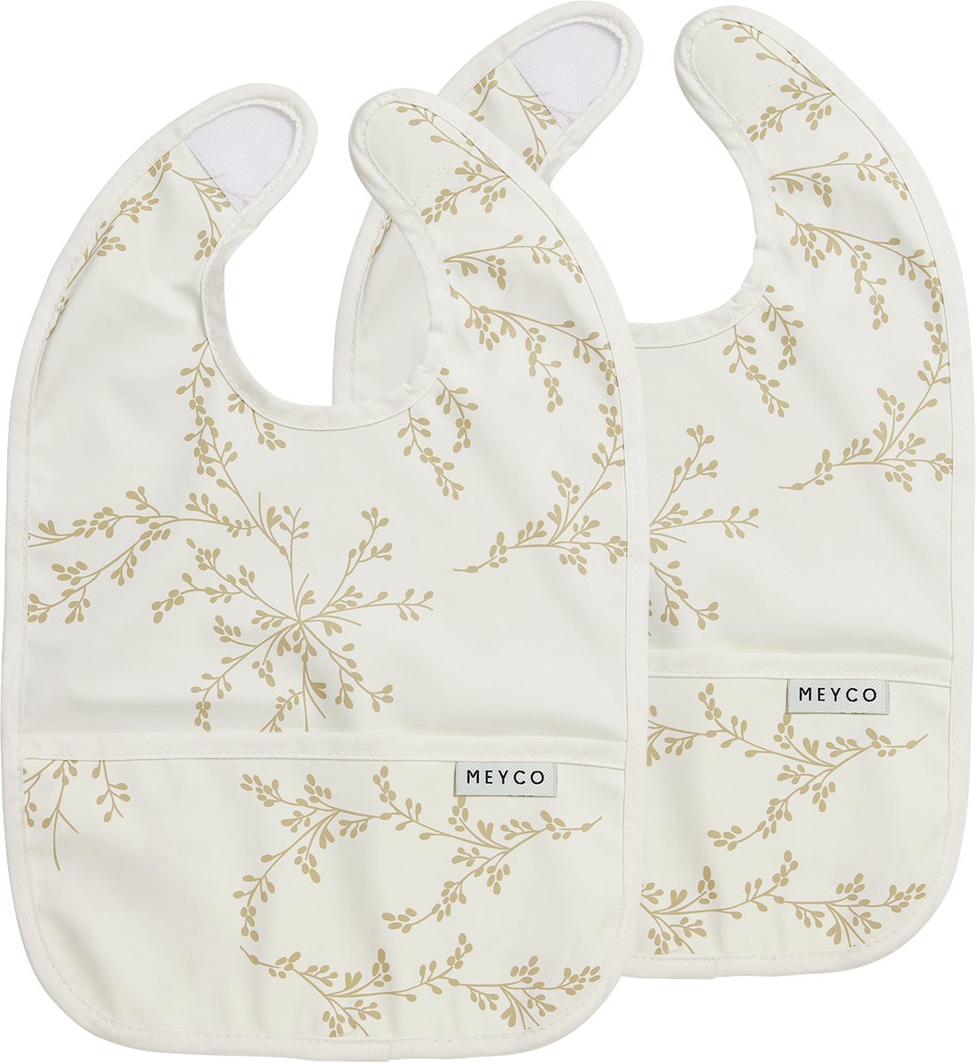 Meyco Babyzweige-Lätzchen mit Auffangschale – 2er-Pack – Sand