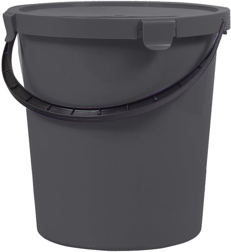 Plast Team Berry 5l Eimer mit Deckel und Griff, dunkelgrau