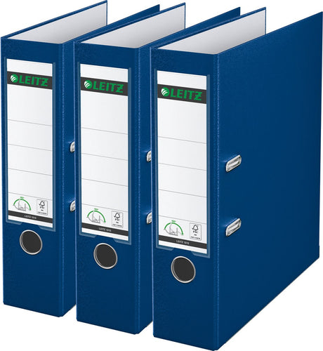 Leitz 180°-Ordner PP A4 – Rückenbreite 80 mm – Vorteilspackung (3 Stück) – blau