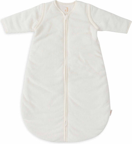 Jollein baby slaapzak winter met afritsbare mouw 110cm - rond - rib ivory - winterslaapzak