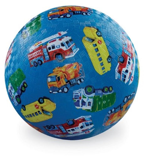 Crocodile creek city vehicles speelbal – 13 cm – kleurrijke kinderbal met voertuigen – stevige rubber bal met extra grip – buitenspeelgoed voor kinderen – gooien, vangen en schoppen – geschikt vanaf 3 jaar