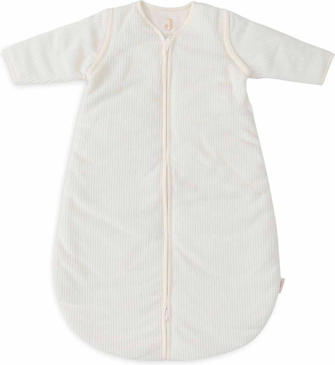 Jollein baby slaapzak winter met afritsbare mouw 60cm - rond - rib ivory - winterslaapzak