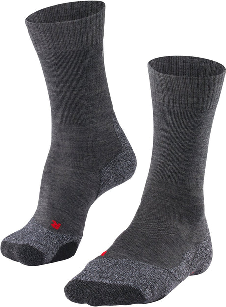 Falke TK2 Anti-Blister Wandersocken aus dickem Woll-Funktionsmaterial Damen Grau – Größe 37-38