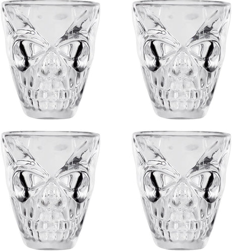 Boland - set 4 plastic shotglaasjes schedel - horror - horror