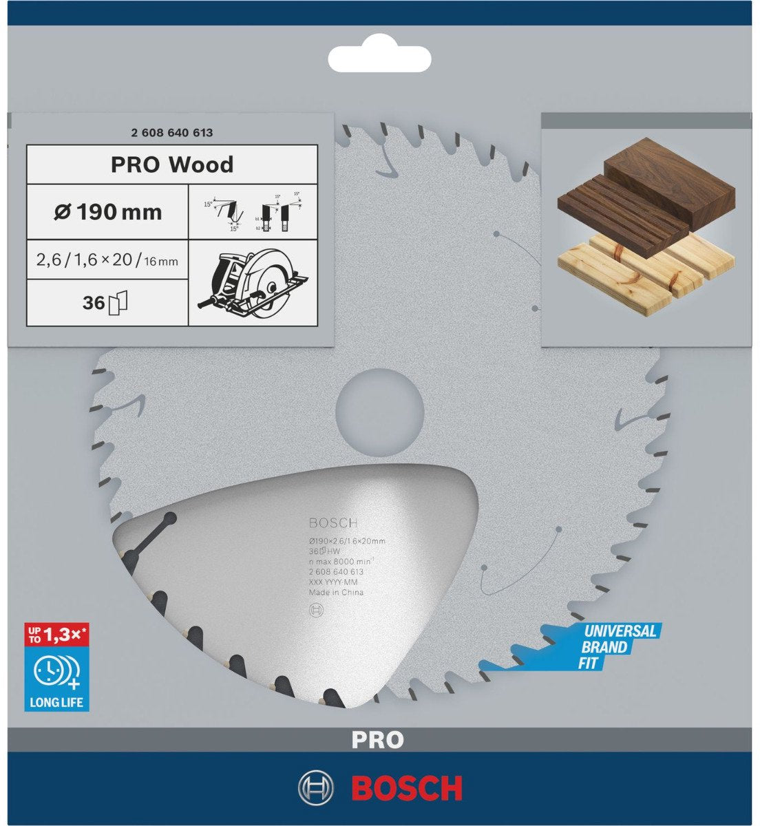 Bosch - cirkelzaagblad optiline wood 190 x 20 16 x 2,6 mm, 36