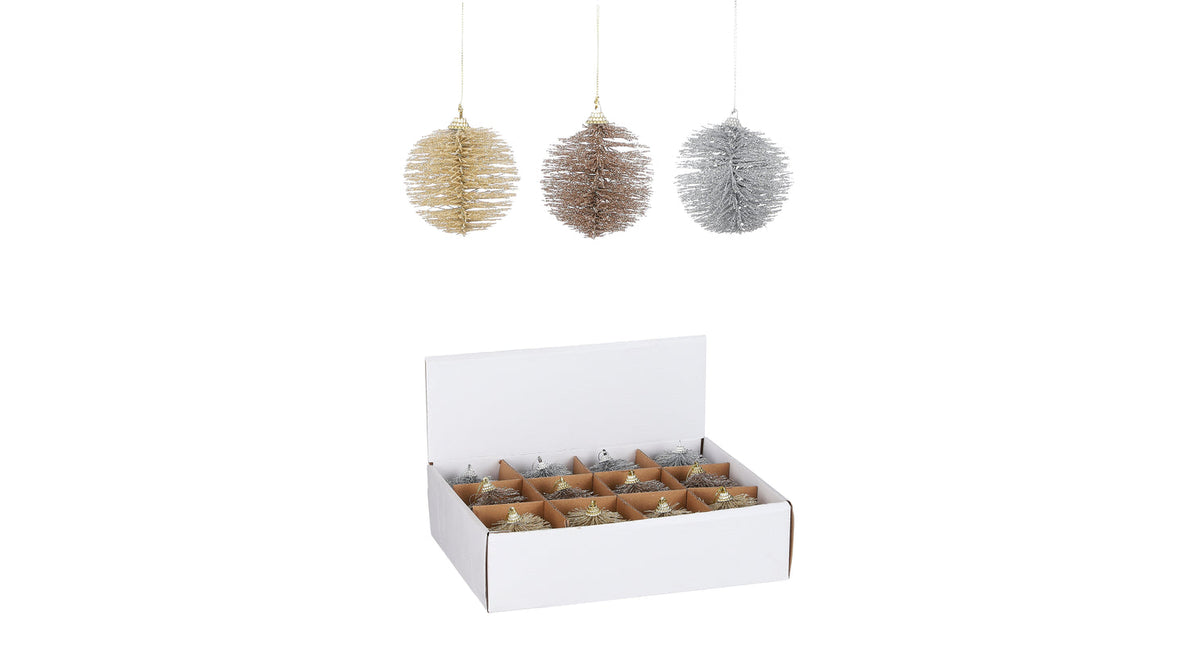 Ornament bal 3 assorti - h8xd8cm - winter