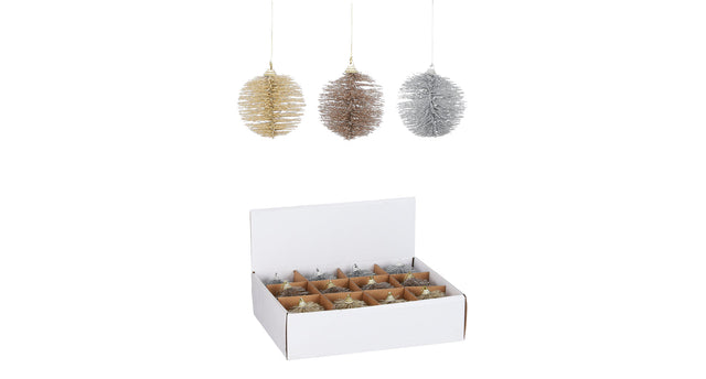 Ornament bal 3 assorti - h8xd8cm - winter