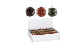 Ornament bal 3 assorti - h10xd10cm - autumn