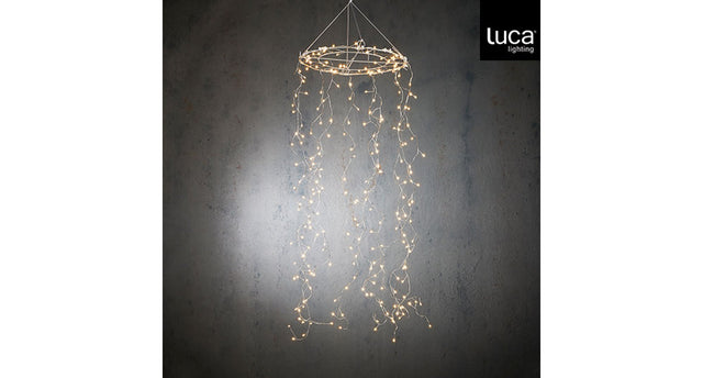 Kroonluchter klassiek wit 240led ip44 met timer - l100xd30cm
