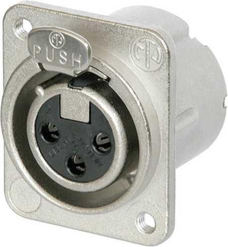 Neutrik NC3FD-LX-M3 XLR-Stecker Flanschbuchse, Kontakte gerade Polzahl: 3 Silber 1 Stück