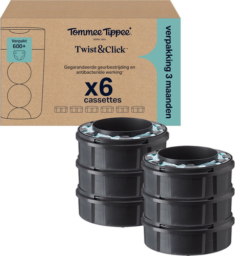 Tommee Tippee Twist Click Windeleimer-Nachfüllungen – 6er-Pack – 6 x 10,5 m Nachfüllkassetten