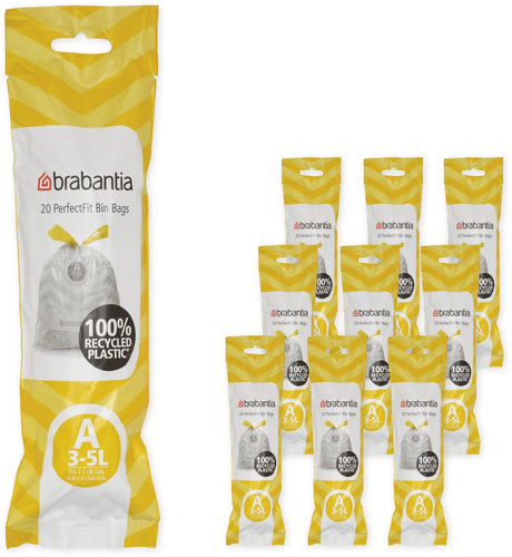 Brabantia Perfectfit Müllbeutel – 3 l – Code A – 10 Rollen x 20 Stück
