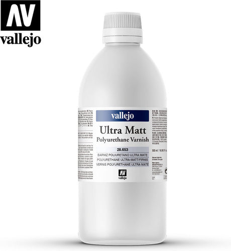 Vallejo Hobbyfarbe – 28653 ultramatter Polyurethan-Lack – 500 ml Farbflasche – 500 ml