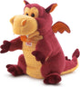 Trudi - Puppen Handpuppe Drache 24 cm - handgefertigt in Italien - weicher Plüsch - Kuscheltier für Jungen und Mädchen - rotbraun - 15x22x24 cm Größe S