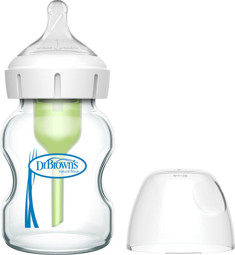 Dr. Brown's Options+ Anti-Kolik-Babyflasche – Weithalsflasche – Glas – 150 ml