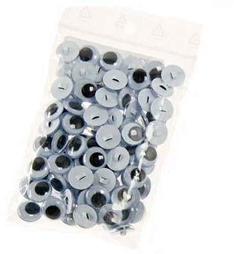 Creativ Company Kulleraugen, Größe 12 mm, 50 Paar, 100 Stück, 1 Beutel