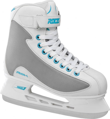 Roces – RSK 2 – Eishockey-Schlittschuhe – Schlittschuhe Damen – Weiß Blau – Stabile Konstruktion aus Edelstahl und Eisen – Größe EU 41