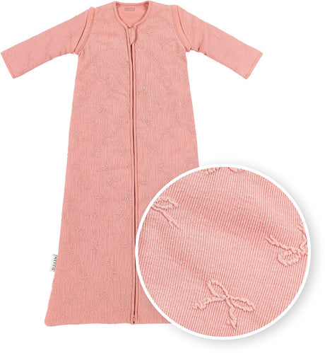 Meyco Baby Studio Collection Bow Babyschlafsack mit abzippbaren Ärmeln – Rosa – 70 cm – 2,5 Tog