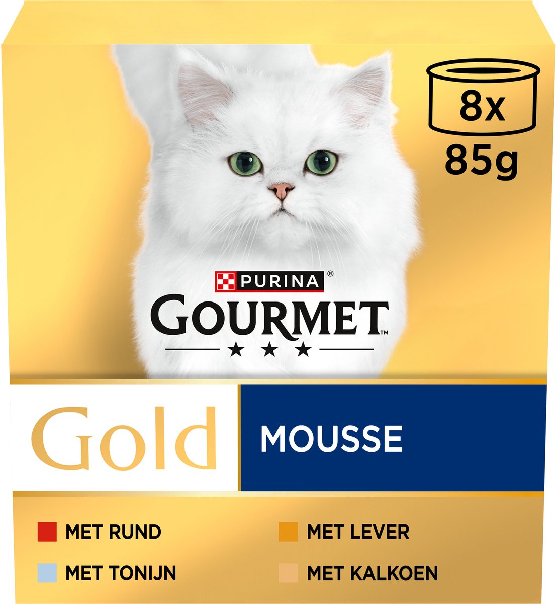 Gourmet Gold Mousse - Nassfutter für Katzen - Thunfischleber Putenrind - 48 x 85 g