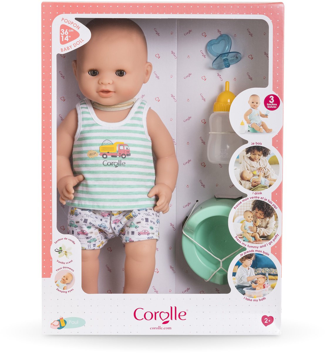 Corolle Mon Grande Poupon Trink- und Pinkelpuppe Paul – 36 cm