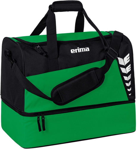 Erima six wings (large) sporttas met bodemvak - zwart smaragd | maat: l