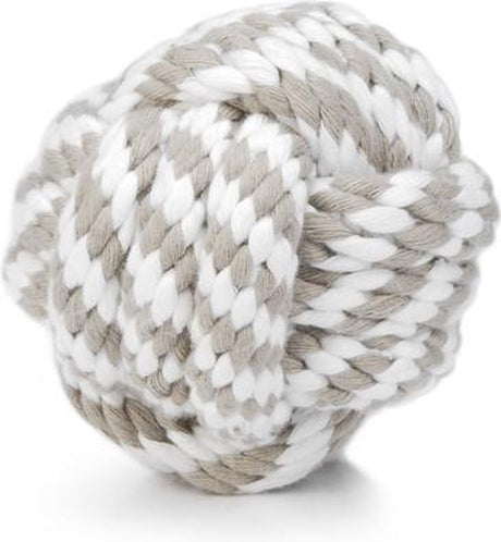 Beeztees Seilball – Hundespielzeug – beige weiß – 10 cm