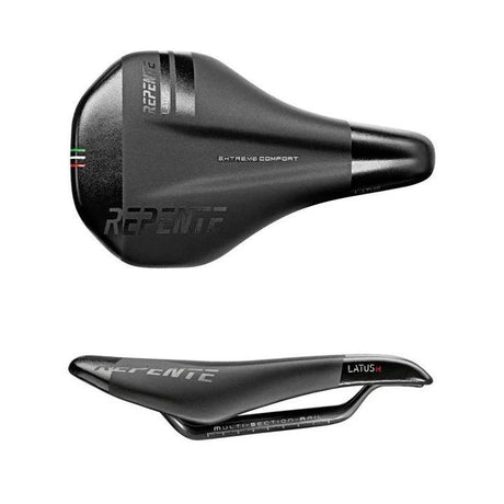 Repente Sattel Latus M Vollcarbon Schwarz Silber Logo