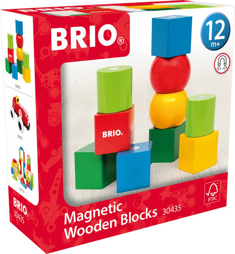 Ravensburger Brio - 30435 Holzklötze mit Magneten | Spielzeugbausteine für Kinder ab 12 Monaten