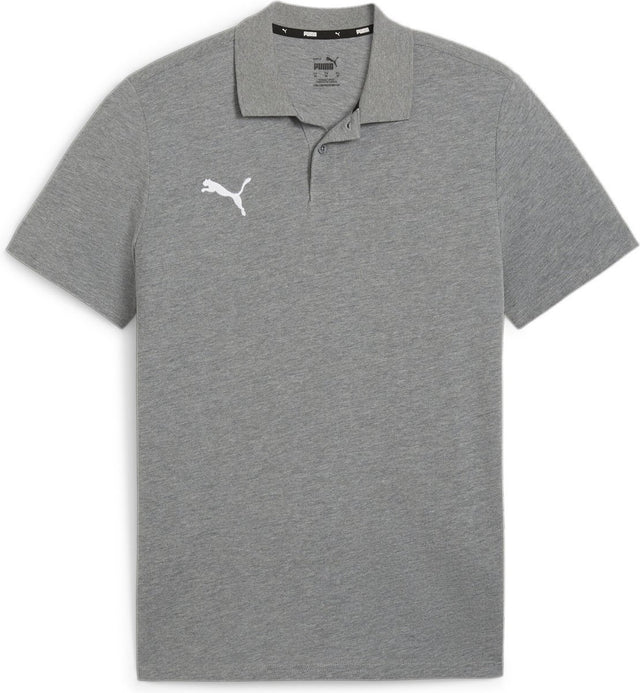 Puma teamgoal casuals polo heren sportshirt - medium gray heather- white