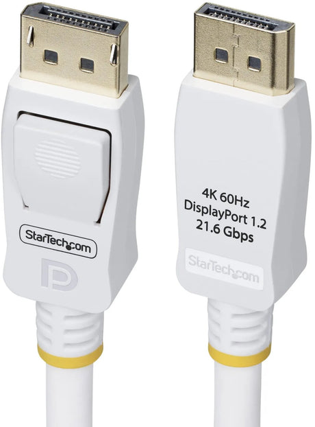 Startech 1,8 m Vesa-zertifiziertes DisplayPort 1.2-Kabel, weiß, 4k 60 Hz, verriegelbare DP-Anschlüsse, DP 1.2-Kabel