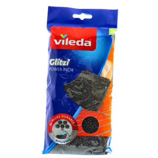 Vileda Glitzi Power Edelstahl-Metall-Scheuerschwamm 2 Stück