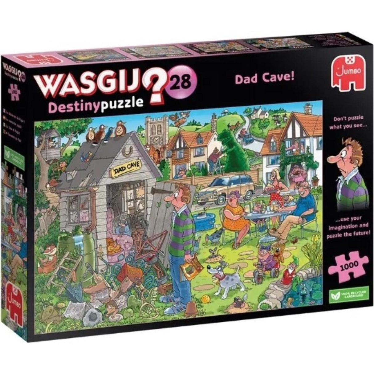 Wasgij Destiny 28 Puzzle – Papas Männerhöhle, 1000 Teile.