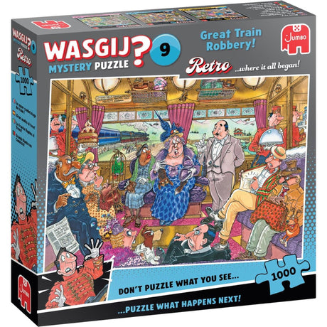 Jumbo Wasgij Retro Mystery 9 Puzzle – der größere Zugüberfall, 1000 Teile.