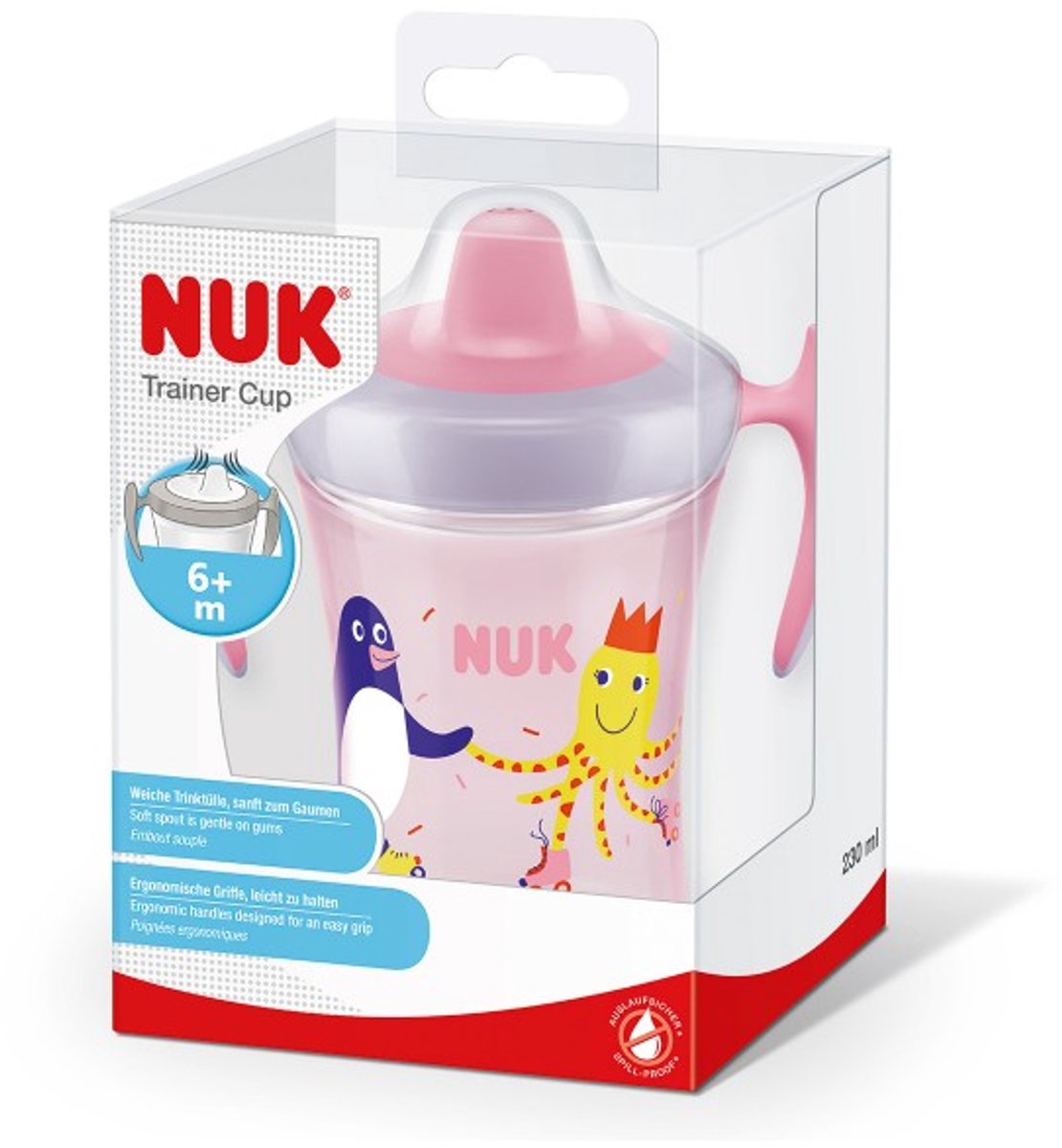 Nuk Bottle Evolution Trainer Cup rosa, 230 ml, 6 m+ 6+ m