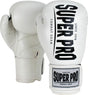 Super pro combat gear champ (kick)bokshandschoenen wit zwart 8oz