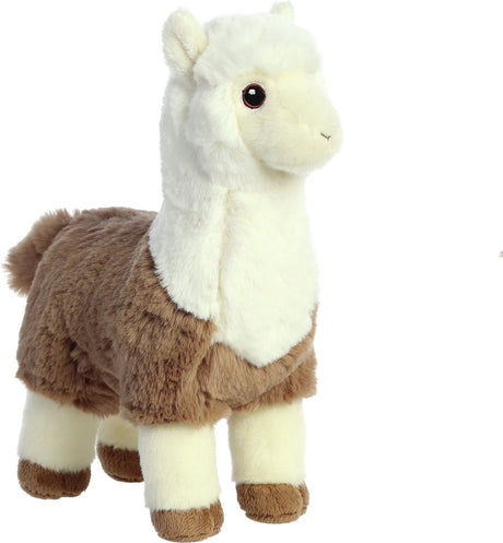 Aurora Plüschtier Kuscheltier Alpaka - Braun Weiß - 28 cm - Kuscheltier Alpakas - für Kinder