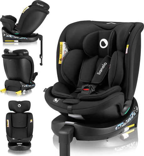 Lionelo Navy i-Size-Autositz 40–150 cm – 360° drehbarer Isofix-Autositz – Easyturn – nach hinten bis zu 105 cm – RWF FWF – verstellbare Rückenlehne – Dri-Seat-Belüftung – R129-geprüft – bequemer breiter Sitz