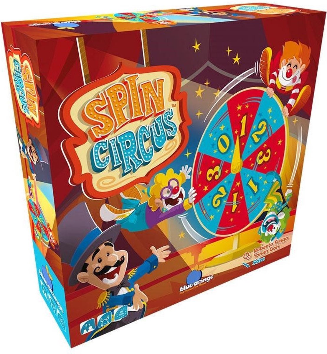 Geronimo-Spiele Blue Orange Games – Spin Circus – Familienspiel – nl fr en – 2–5 Spieler – geeignet ab 4 Jahren