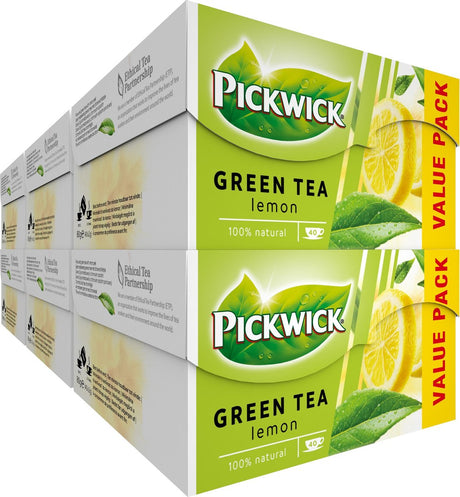 Pickwick Zitronen-Grüntee-Vorteilspackung – 6 x 40 Teebeutel