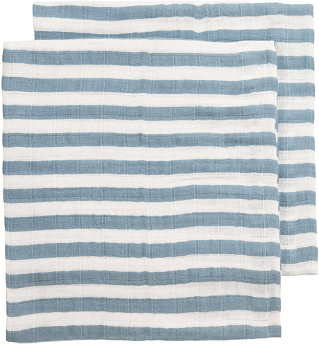 Meyco Baby Fat Stripe vorgewaschene hydrophile Tücher – 2er-Pack – vorgewaschene hydrophile Tücher – Jeansblau – 70 x 70 cm