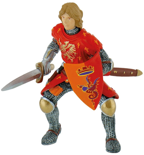 Bullyland 80786 – Spielfigur Prinz mit Schwert rot – ca. 8cm – lebensechte und detaillierte Gestaltung – ideal als Fantasiefigur, Dekoration oder kleines Geschenk für Kinder ab 3 Jahren