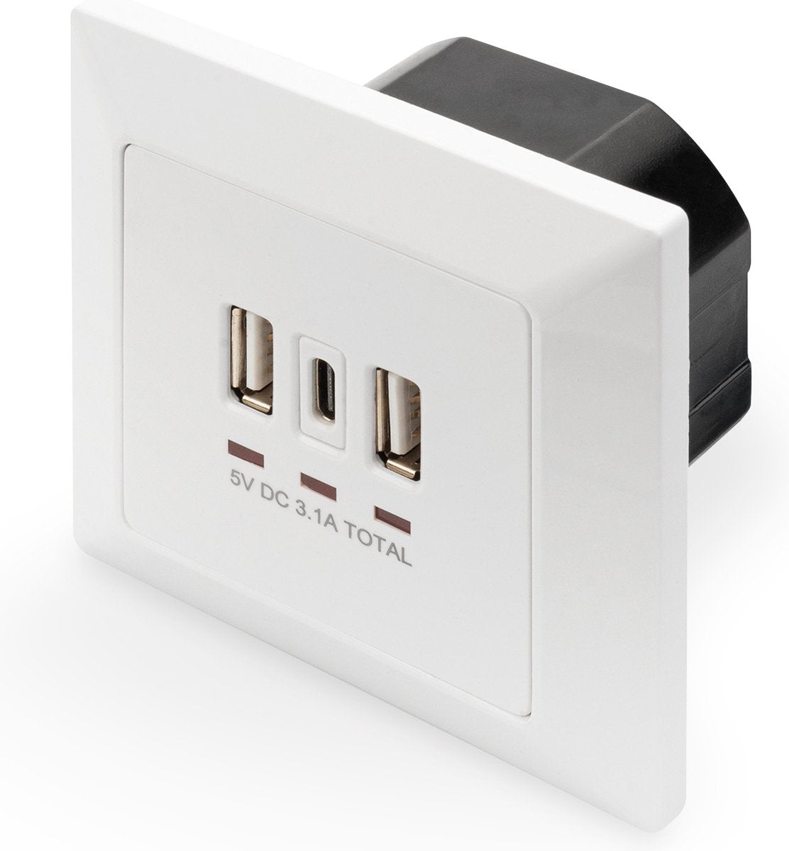 Digitus da-70618 Wandsteckdose 2 x USB A + 1 x USB C weiß