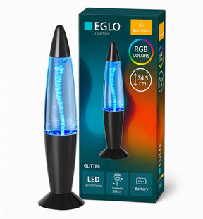 Eglo vortex tornado lamp - led - 34,5 cm - zwart helder - rgb - tafellamp