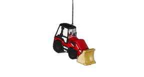 Ornament bulldozer rood - l12xb4,5xh7,5cm