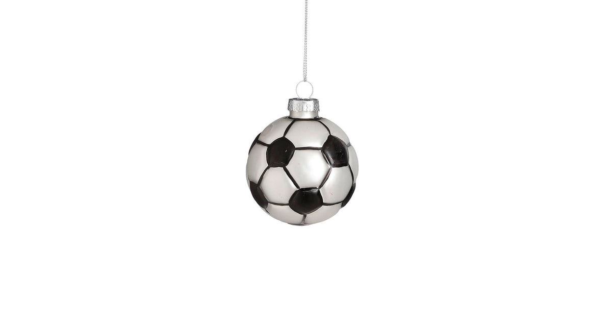 Ornament football zilver - h7,5cm