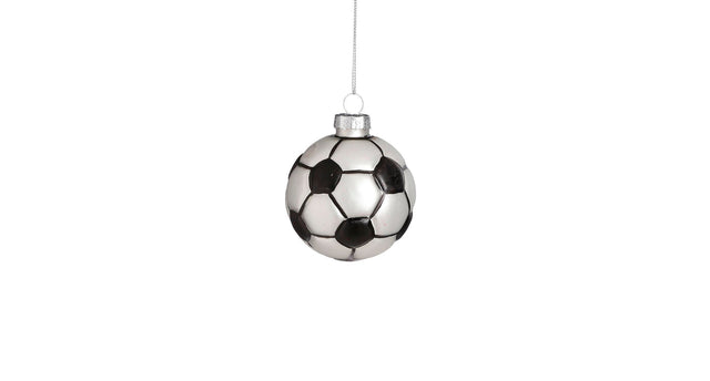 Ornament football zilver - h7,5cm