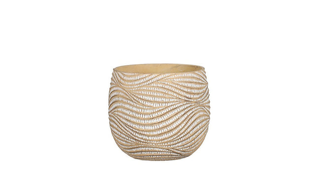 Hendrick pot rond creme - h20xd23,5cm