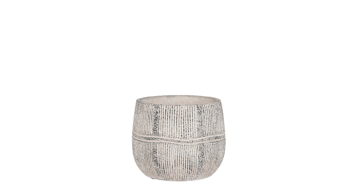 Olaf pot rond grijs - h12,5xd14cm