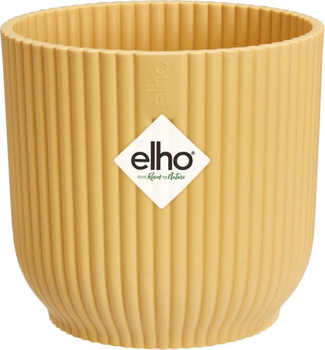 Elho vibes fold rond mini 11 - bloempot voor binnen - 100% gerecycled plastic - ø 11.1 x h 10.5 cm - botergeel