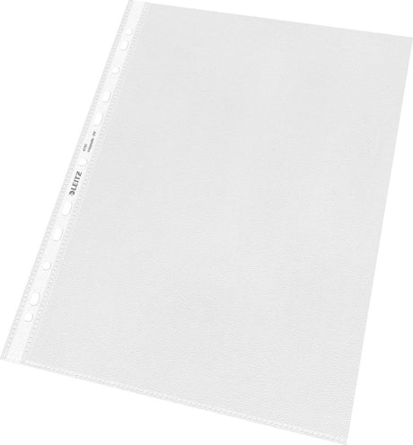 Hochwertige Showtasche von Leitz – 30 % recycelter Pre-Consumer-Kunststoff – A4 – 11-Loch – Packung mit 100 Stück – transparent